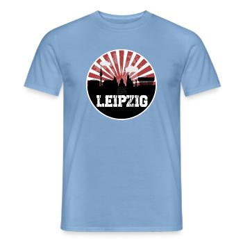 Leipzig Heimspiel Skyline - Männer T-Shirt - Carolina Blue - Vorne - AI Model Male 178 light (178cm)