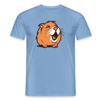 Cheerful Capybara / Guinea Pig / Hamster – Heart - Men's T-Shirt - carolina blue - Front - AI Model Male 178 light (178cm)
