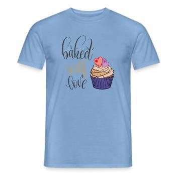 baking with love - Men's T-Shirt - carolina blue - Front - AI Model Male 178 light (178cm)