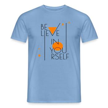believe in yourself - Men's T-Shirt - carolina blue - Front - AI Model Male 178 light (178cm)