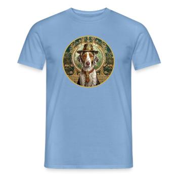 Hunting Dog with hat - Men's T-Shirt - carolina blue - Front - AI Model Male 178 light (178cm)