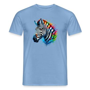 Zebra - Men's T-Shirt - carolina blue - Front - AI Model Male 178 light (178cm)