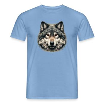 Loup - T-shirt homme - carolina blue - Devant - AI Model Male 178 light (178cm)