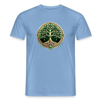 Der Baum des Lebens mit keltischen Ästen. - Männer T-Shirt - Carolina Blue - Vorne - AI Model Male 178 light (178cm)