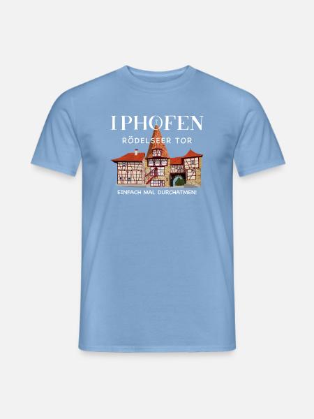 Iphofen Kitzingen, Bayern Zeichnung altes Stadttor - Männer T-Shirt - Carolina Blue