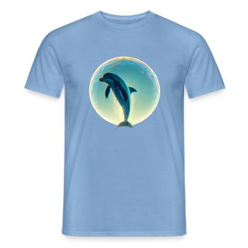 Dauphin (02) - T-shirt homme - carolina blue - Devant - AI Model Male 178 light (178cm)