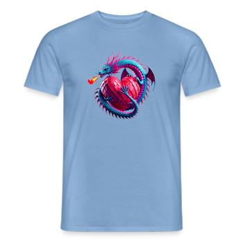 Cœur de dragon (01) - T-shirt homme - carolina blue - Devant - AI Model Male 178 light (178cm)