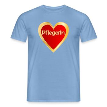DANKESCHÖN PFLEGE - BERUF PFLEGERIN - Männer T-Shirt - Carolina Blue - Vorne - AI Model Male 178 light (178cm)