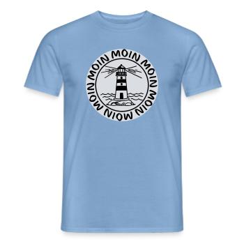 Moin Moin Lighthouse – Maritime Coastal Design - Men's T-Shirt - carolina blue - Front - AI Model Male 178 light (178cm)