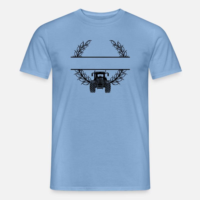 Traktor-Frontansicht im Weizenkranz - Männer T-Shirt - Carolina Blue