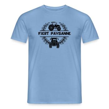 Tracteur Fierté paysanne en couronne de blé pour les agriculteurs - T-shirt homme - carolina blue - Devant - AI Model Male 178 light (178cm)