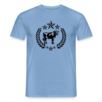Kuh im Lorbeerkranz mit Sternen - Männer T-Shirt - Carolina Blue - Vorne - AI Model Male 178 light (178cm)