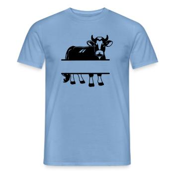 Cow Silhouette with Text Space – Farm Shirt - Men's T-Shirt - carolina blue - Front - AI Model Male 178 light (178cm)