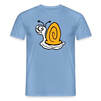 Escargot anxieux incertain regardant en arrière mignon - T-shirt homme - carolina blue - Devant - AI Model Male 178 light (178cm)