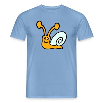 Snail Shell Cute Cute Happy Cool - Men's T-Shirt - carolina blue - Front - AI Model Male 178 light (178cm)