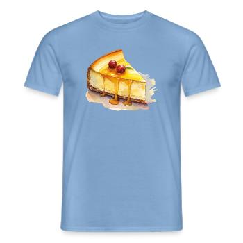 Cheesecake Aquarelle Rêve - T-shirt homme - carolina blue - Devant - AI Model Male 178 light (178cm)