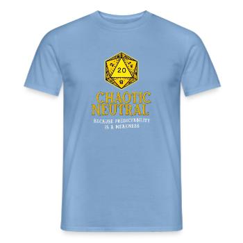 Chaotische neutrale Würfel - Männer T-Shirt - Carolina Blue - Vorne - AI Model Male 178 light (178cm)