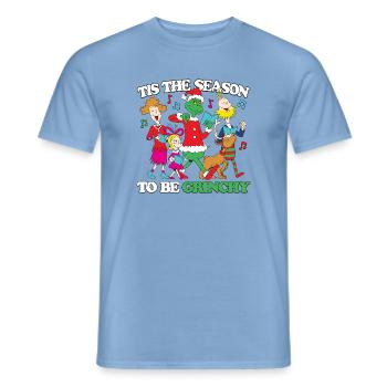 Der Grinch Mit Spruch Tis The Season To Be Grinchy - Männer T-Shirt - Carolina Blue - Vorne - AI Model Male 178 light (178cm)