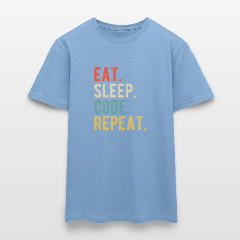Eat Sleep Code Repeat Programmierer Nerd Retro Männer T-Shirt