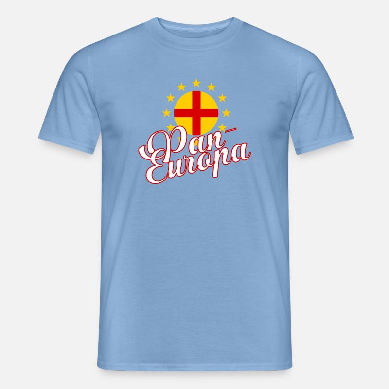 Pan-Europa Retro-Skript - Männer T-Shirt - Carolina Blue