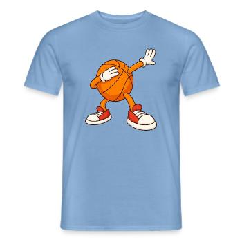 Basketball-Maskottchen-Deckgesicht - Männer T-Shirt - Carolina Blue - Vorne - AI Model Male 178 light (178cm)