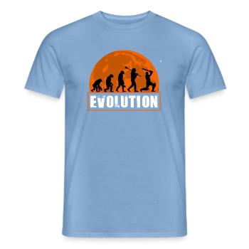 Entwicklung der Cricketspieler-Batsman-Silhouette - Männer T-Shirt - Carolina Blue - Vorne - AI Model Male 178 light (178cm)