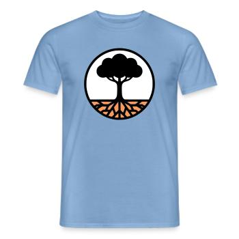 Tree of Life Circle Icon - Men's T-Shirt - carolina blue - Front - AI Model Male 178 light (178cm)