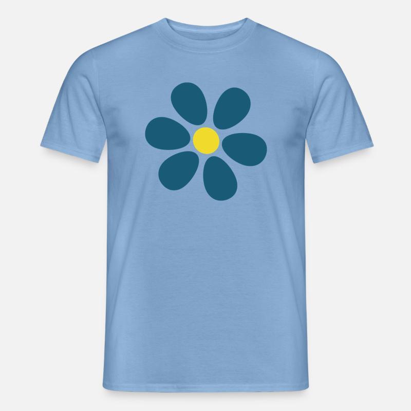 blaue Blume Blumen dunkelblau Blüte  - Männer T-Shirt - Carolina Blue