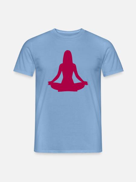Yoga Silhouetten Meditation - Männer T-Shirt - Carolina Blue