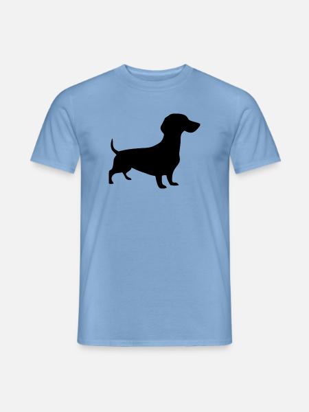 Dachshund Hunde Silhouette Geschenk Dackelbesitzer - Männer T-Shirt - Carolina Blue