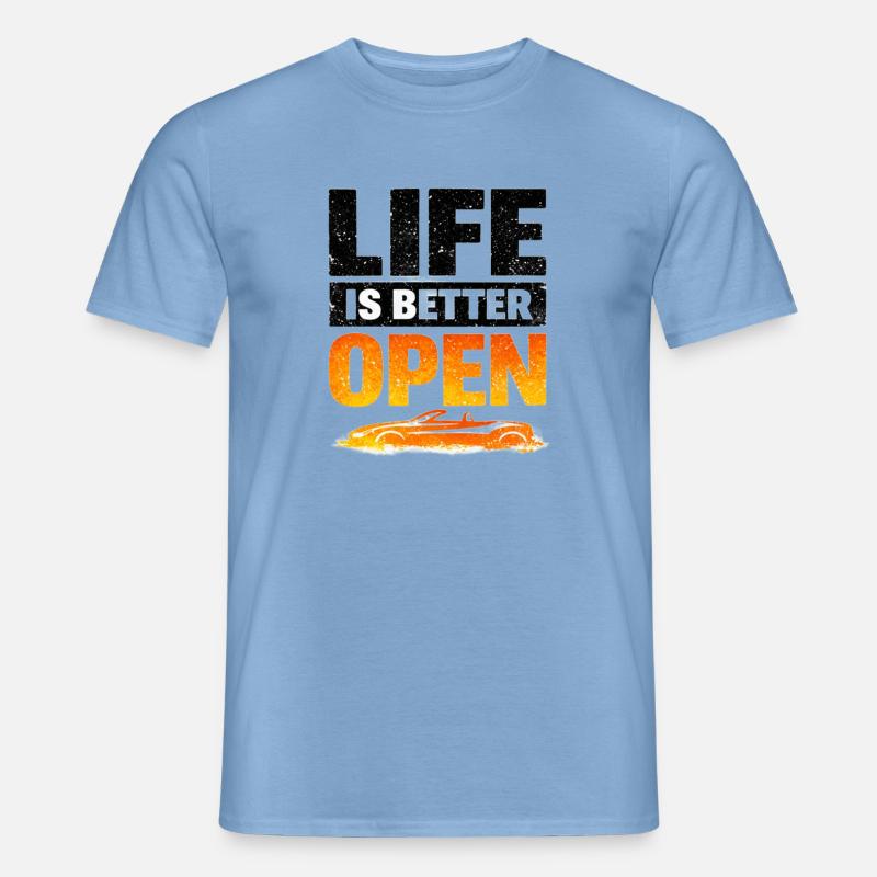 Life is Better Open Cabrio-Style - Männer T-Shirt - Carolina Blue