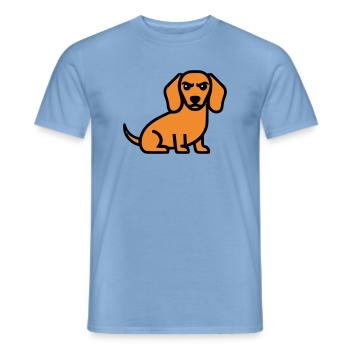 Dachshund Dog Brown Comic - Men's T-Shirt - carolina blue - Front - AI Model Male 178 light (178cm)