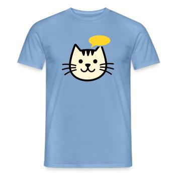 Visage de chat avec bulle de dialogue - T-shirt homme - carolina blue - Devant - AI Model Male 178 light (178cm)
