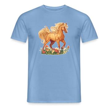 Cheval - T-shirt homme - carolina blue - Devant - AI Model Male 178 light (178cm)