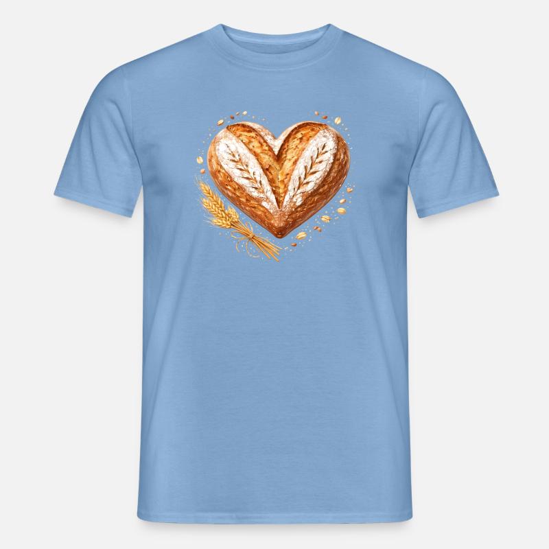 Herz Brot Backen Sauerteig Bäcker Design  - Männer T-Shirt - Carolina Blue