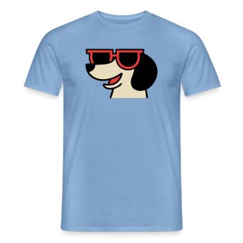 Cooler Dackel Brille Chef - Men's T-Shirt - carolina blue - Front - AI Model Male 178 light (178cm)
