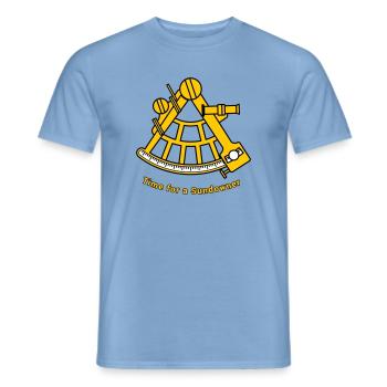 Sextant - Navigation Captain Sailing Sea Offshore - Men's T-Shirt - carolina blue - Front - AI Model Male 178 light (178cm)