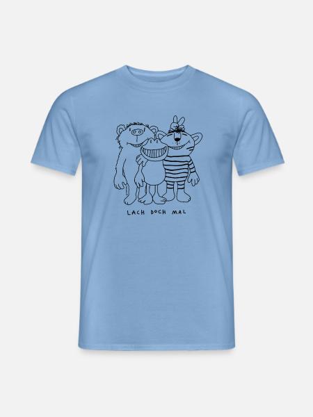Janosch Lach Doch Mal Tiger, Bär & Frosch Outlines - Männer T-Shirt - Carolina Blue