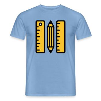 Pen Rulers Drawing Architecture - Men's T-Shirt - carolina blue - Front - AI Model Male 178 light (178cm)