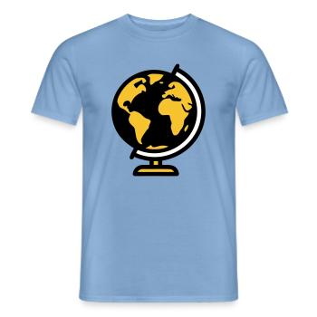 École Globe Globe Earth - T-shirt homme - carolina blue - Devant - AI Model Male 178 light (178cm)