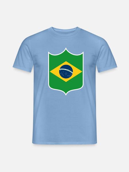 Brasilien Flagge Wappen - Männer T-Shirt - Carolina Blue