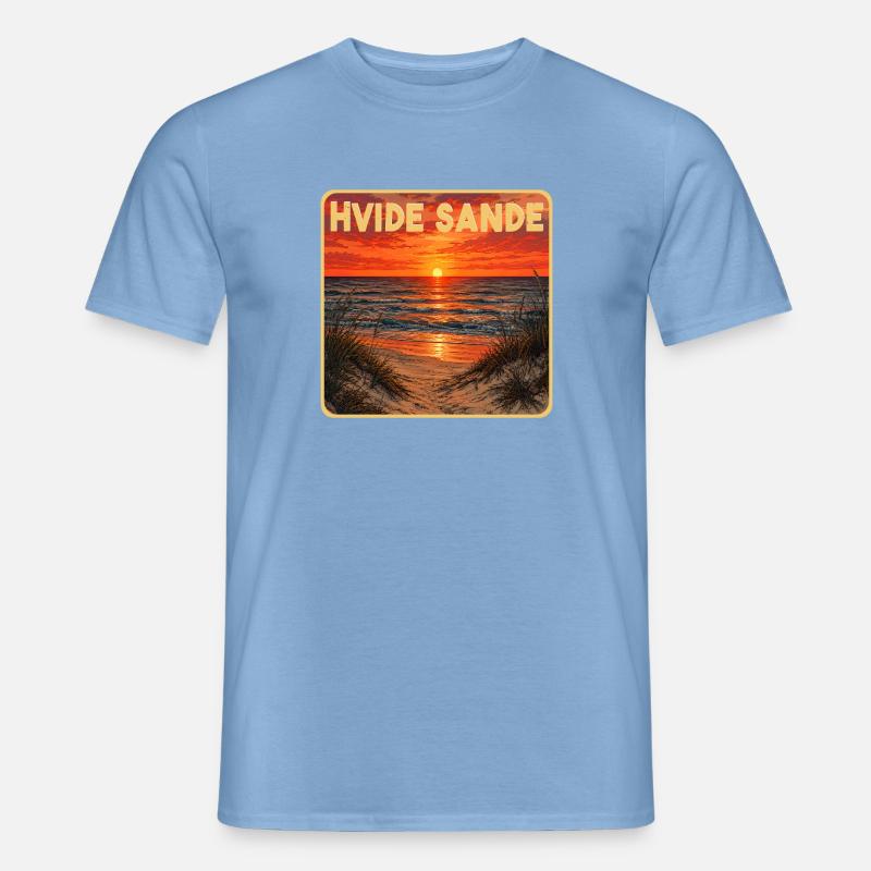 Hvide Sande Dänemark - Männer T-Shirt - Carolina Blue