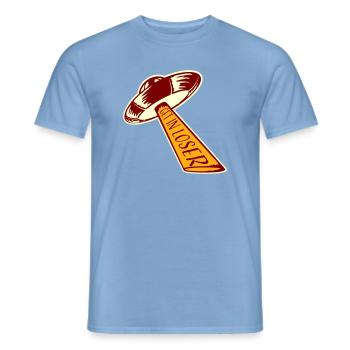 Ufo Alien Get In Loser Lustig Ufo Entführung Zitat - Männer T-Shirt - Carolina Blue - Vorne - AI Model Male 178 light (178cm)
