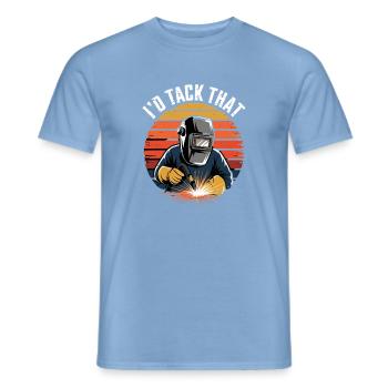  ID Tack That Schweißer Spruch Retro Schweißen - Männer T-Shirt - Carolina Blue - Vorne - AI Model Male 178 light (178cm)