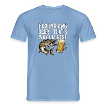 Fishing And Beer - Men's T-Shirt - carolina blue - Front - AI Model Male 178 light (178cm)