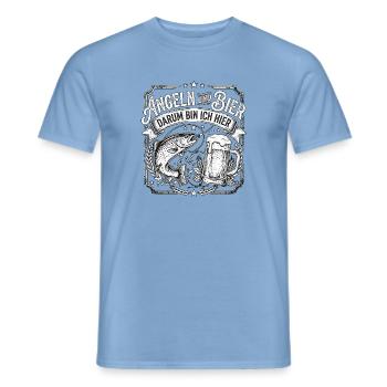 Fluss Angeln Und Bier - Männer T-Shirt - Carolina Blue - Vorne - AI Model Male 178 light (178cm)