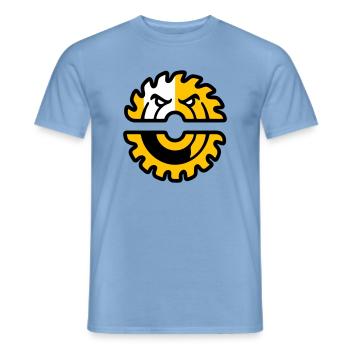 Kreissaege Maskottchen Logo - Männer T-Shirt - Carolina Blue - Vorne - AI Model Male 178 light (178cm)