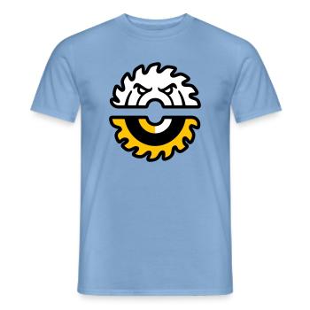 Kreissaege Gesicht Grafik - Männer T-Shirt - Carolina Blue - Vorne - AI Model Male 178 light (178cm)