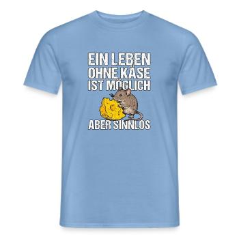 Käse Maus Liebhaber - Männer T-Shirt - Carolina Blue - Vorne - AI Model Male 178 light (178cm)