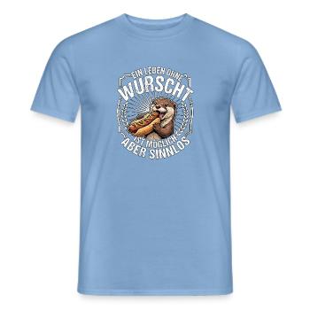 Hot Dog Otter Wurst - Männer T-Shirt - Carolina Blue - Vorne - AI Model Male 178 light (178cm)